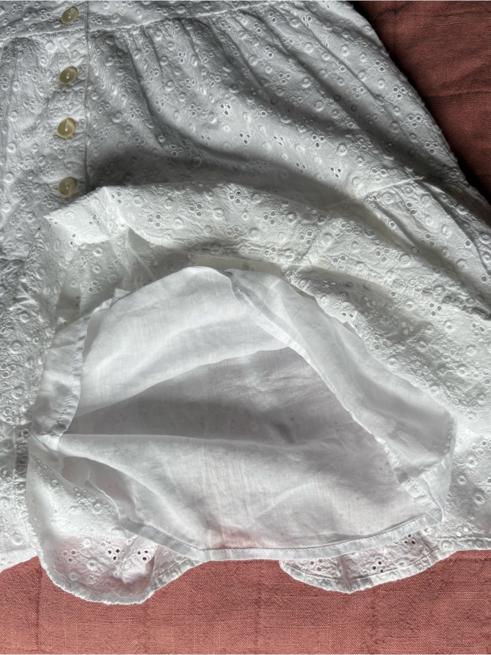 Uncle Frank White Eyelet Mini Dress- Romper- White Graduation Dress- Size XS - Picture 10 of 12